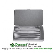 Hegar Uterine Dilators Set of 8 Ref: GY-415-04 to GY-415-18 Without Case Brass - Chrome Plated,